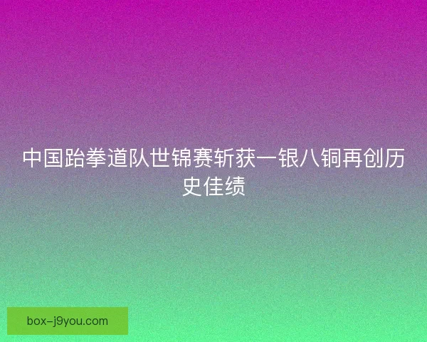 中国跆拳道队世锦赛斩获一银八铜再创历史佳绩