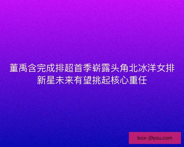董禹含完成排超首季崭露头角北冰洋女排新星未来有望挑起核心重任